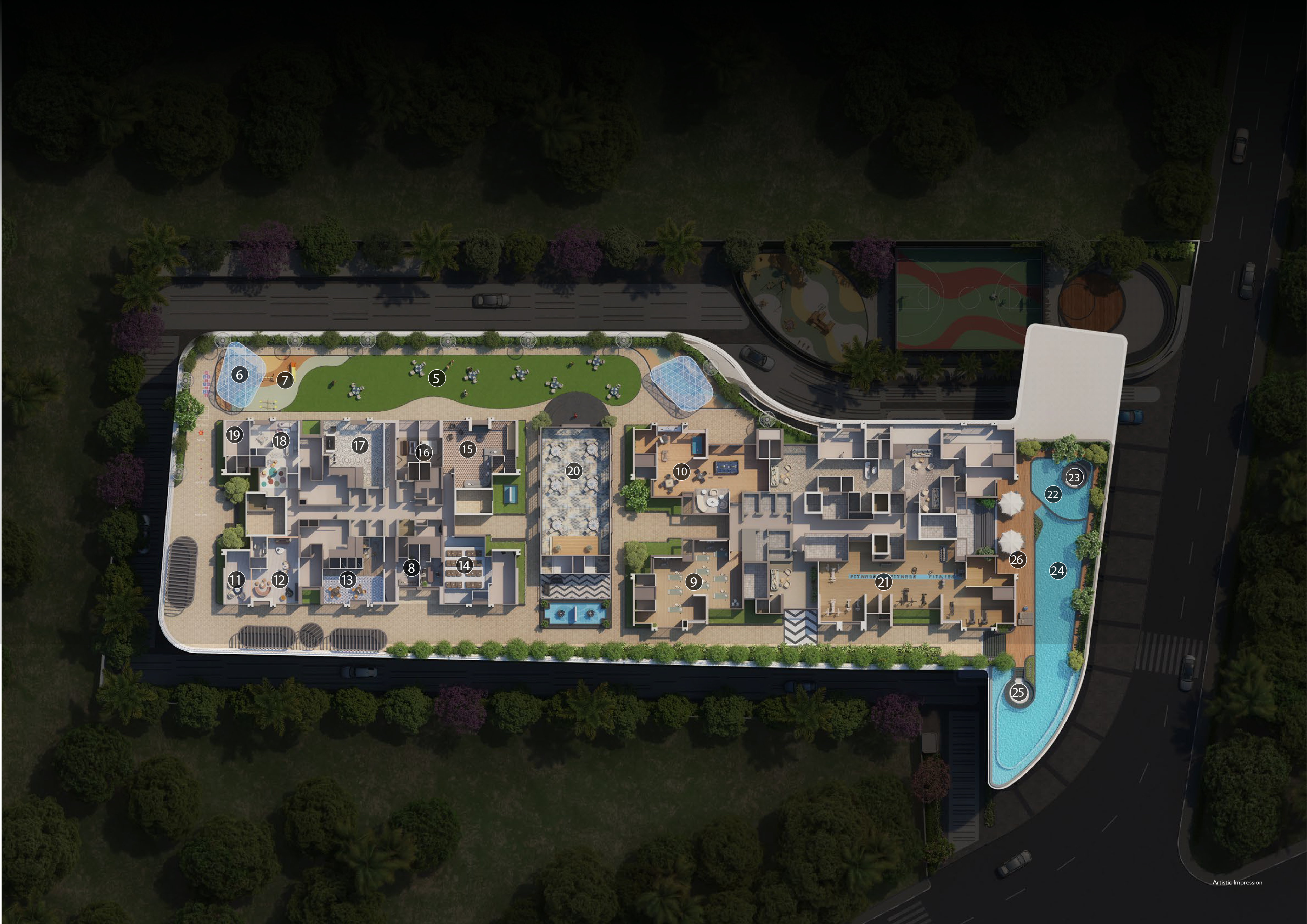 Highness Podium Level Amenities Plan Map